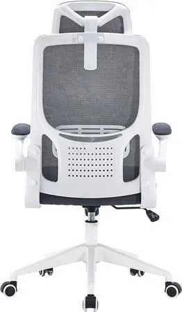 Irodai forgószék, szürke hálós háttámla, szürke szövetborítás, fehér műanyag váz és lábkererszt, Mulberry (BBSZV439)