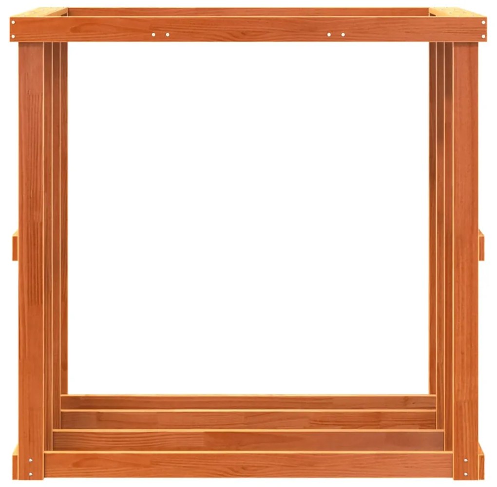 viaszbarna tömör fenyőfa kültéri rönktároló 109x52x106 cm