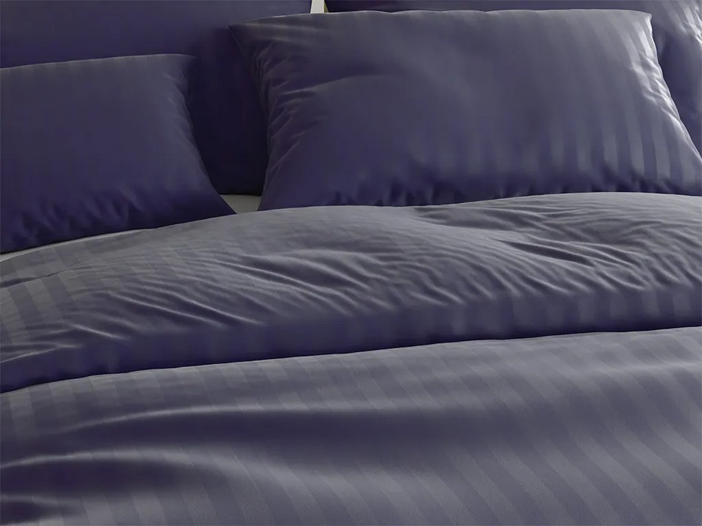 JASMINE PURE mikroszálas hotel ágynemű - sötétkék - 2 cm csíkos Ágyneműhuzat mérete: 70 x 90 cm | 140 x 200 cm