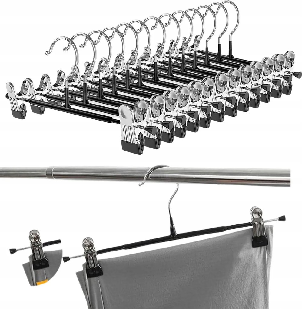 2PCS Akasztós Fém akasztók ruhacsipeszekkel szekrény nadrág
