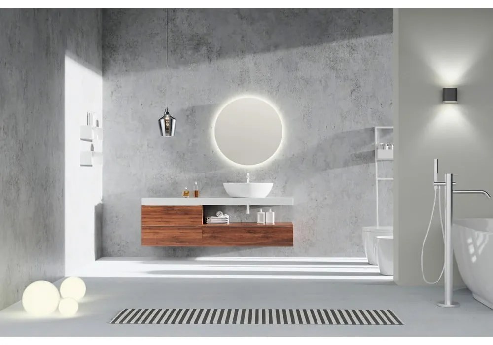 Fali tükör világítással ø 60 cm Luna – Mirrors and More