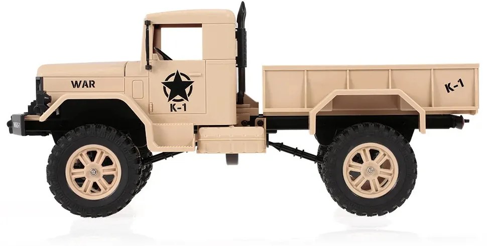 Nagy WLToys Full Finomvezérlésű 1:12 Dodge Military Truck Pakolható M35 2.4GHz 4WD Katonai Teherautó Modell 1.2Kg Teherbírás 15km/h