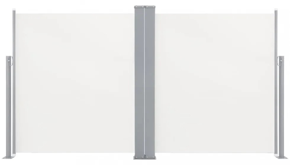 krémszínű behúzható dupla teraszi napellenző 170 x 600 cm