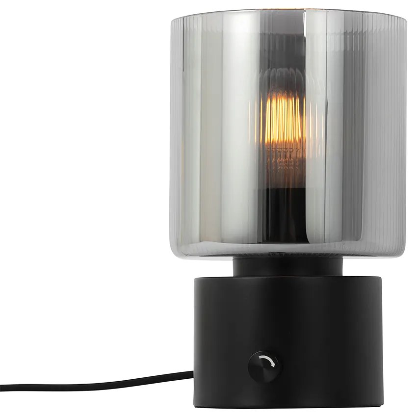 Art Deco asztali lámpa fekete füstüveggel - Laura