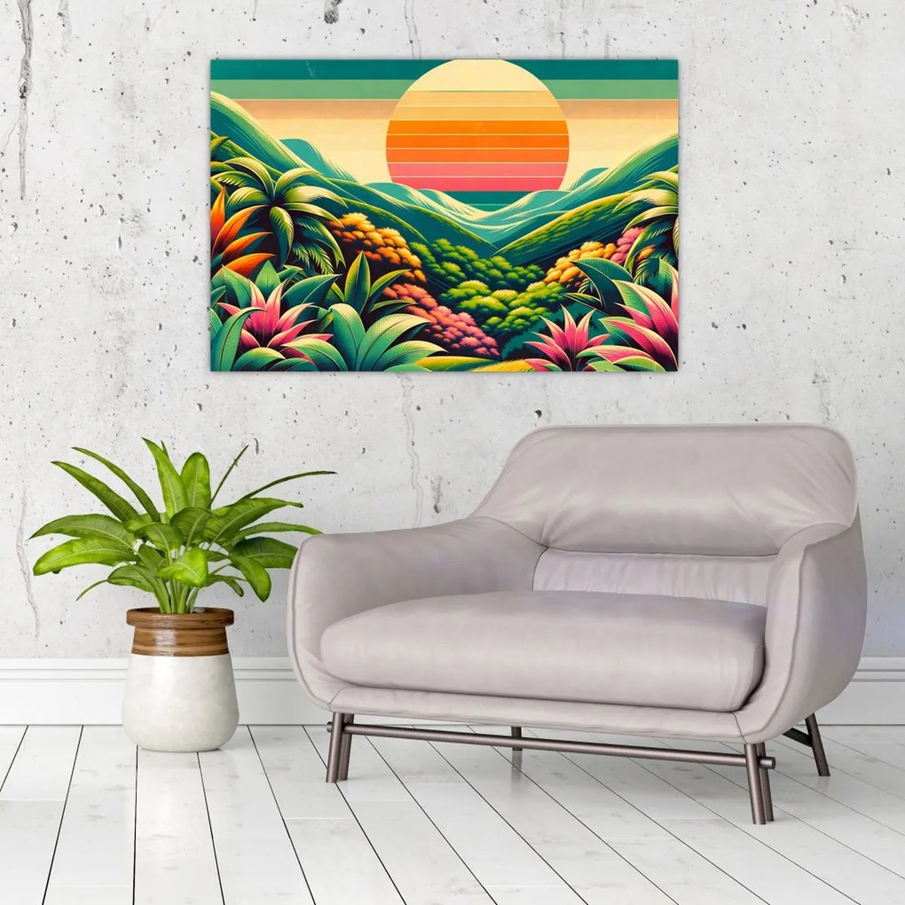 Kép - Színes naplemente (90x60 cm)