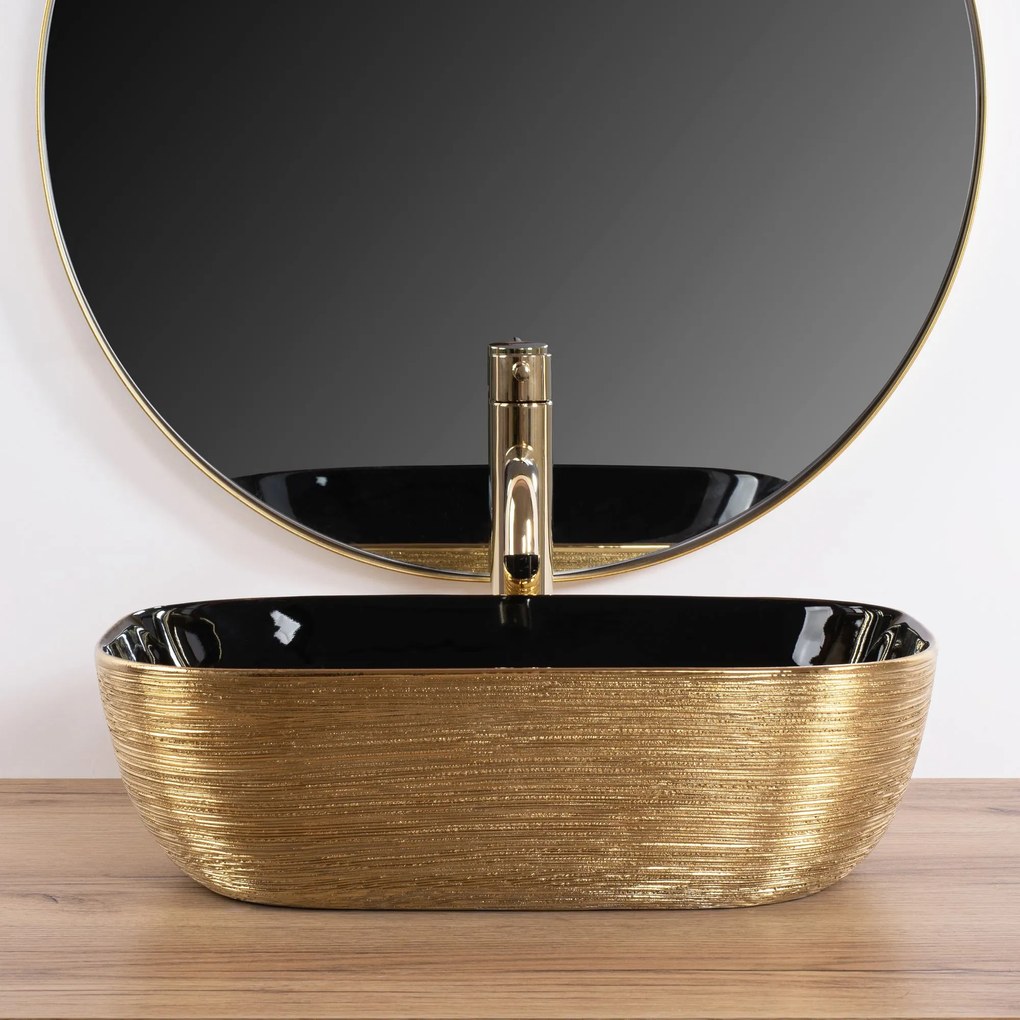 Pultos mosdókagyló Rea Belinda BLACK GOLD BRUSH