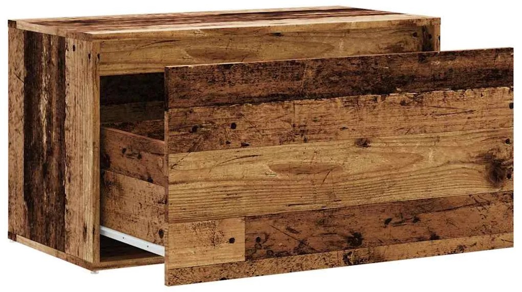 előszobapad 80x40x45 cm Régi fából készült fűrészáru