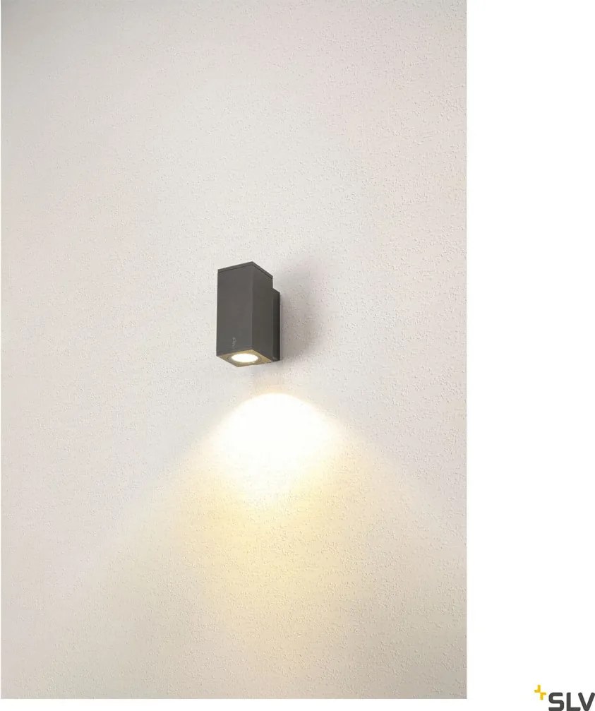 SLV 1003416 ENOLA SQUARE Modern Kültéri Fali Lámpa Antracit, Átlátszó LED IP65