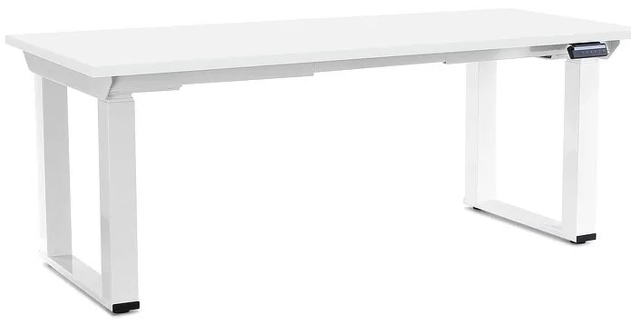 OfficeTech Strong állítható magasságú asztal 180 x 80 cm, fehér alap, fehér