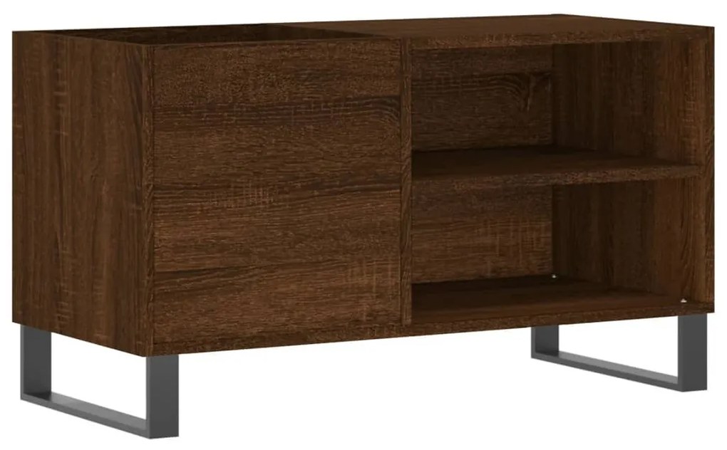 barna tölgyszínű szerelt fa hanglemezszekrény 85x38x48 cm