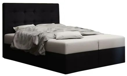 Franciaágy Boxspring 140 cm Duel 1 (fekete) (matraccal és tárolóhellyel). 1046425
