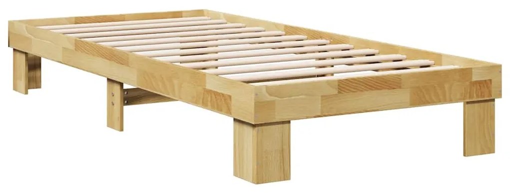ágykeret matrac nélkül 75x190 cm tömör fa tölgyfa