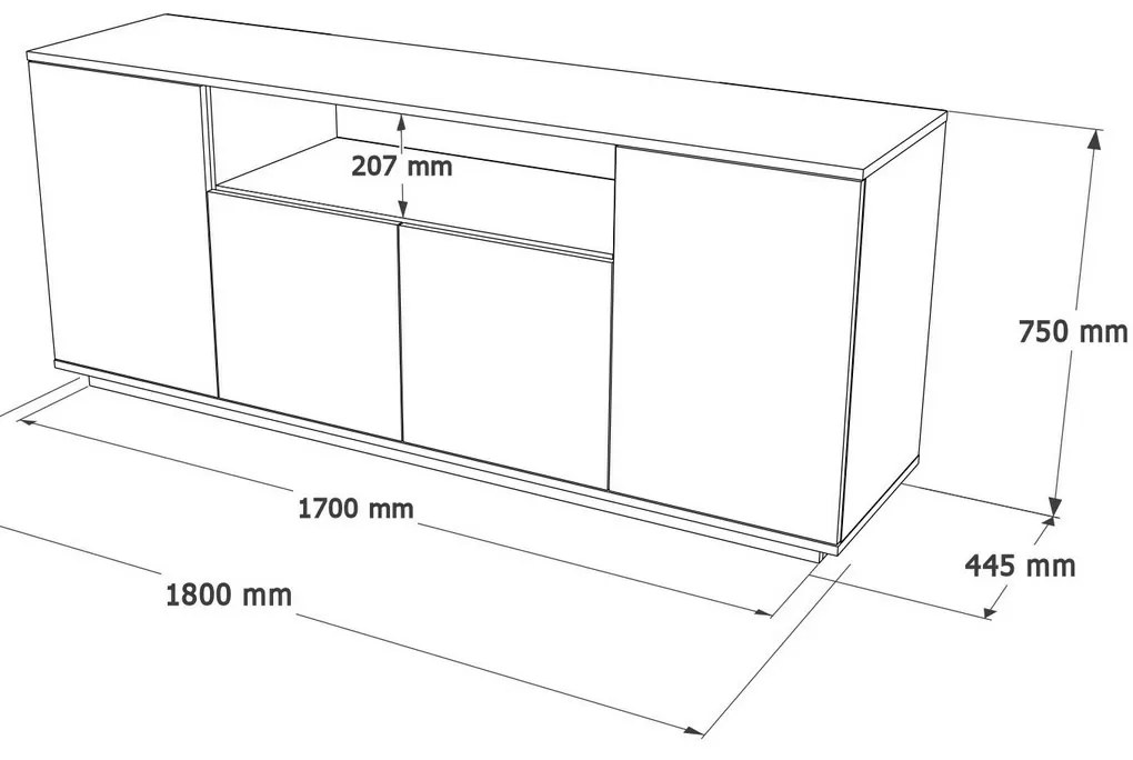 Frau Atlantic Pine and Anthracit szekrény
