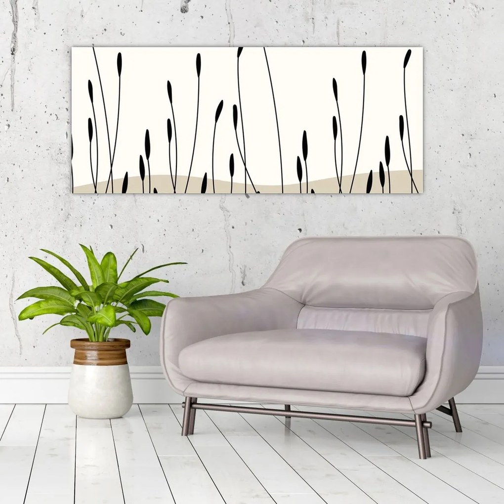 Kép - Grafikus rét N⁰3 (120x50 cm)