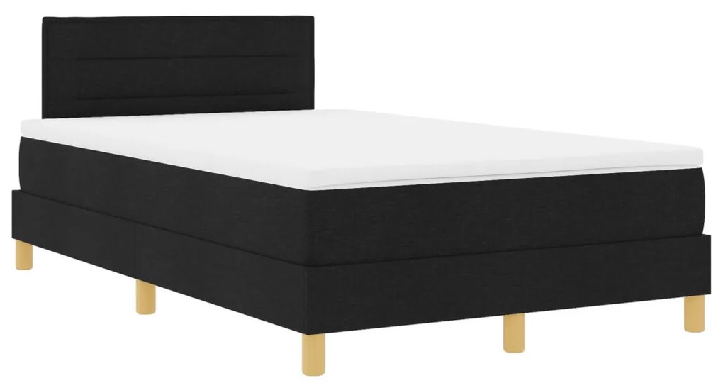 vidaXL Box Spring Ágy Matraccal és LED Fekete 120x200 cm Szövet