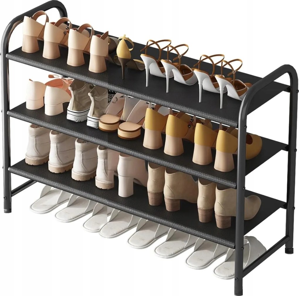 3 szintes fém cipőtartó állvány Oxford szövet polcokkal Botc