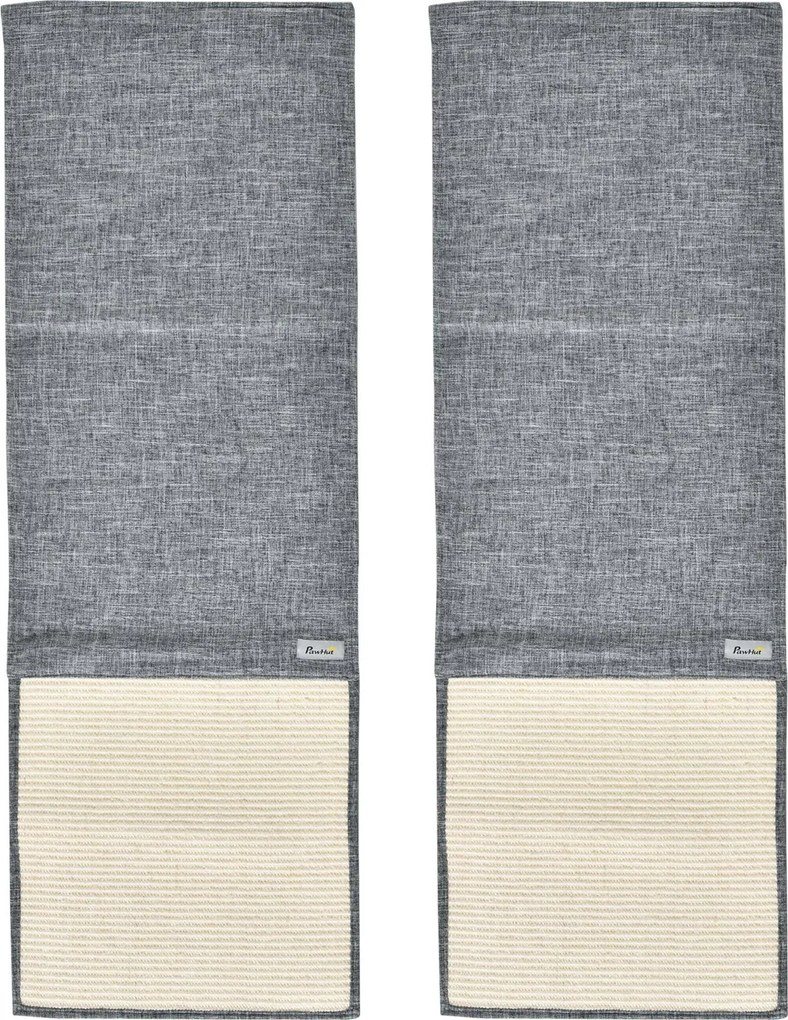 PawHut 2 db-os Kaparó Matrac Kanapé Kaparóvédő Zsákos Kaparó Szőnyeg Macskabútorhoz Szürke 130 x 45 x 0.3 cm | Aosom