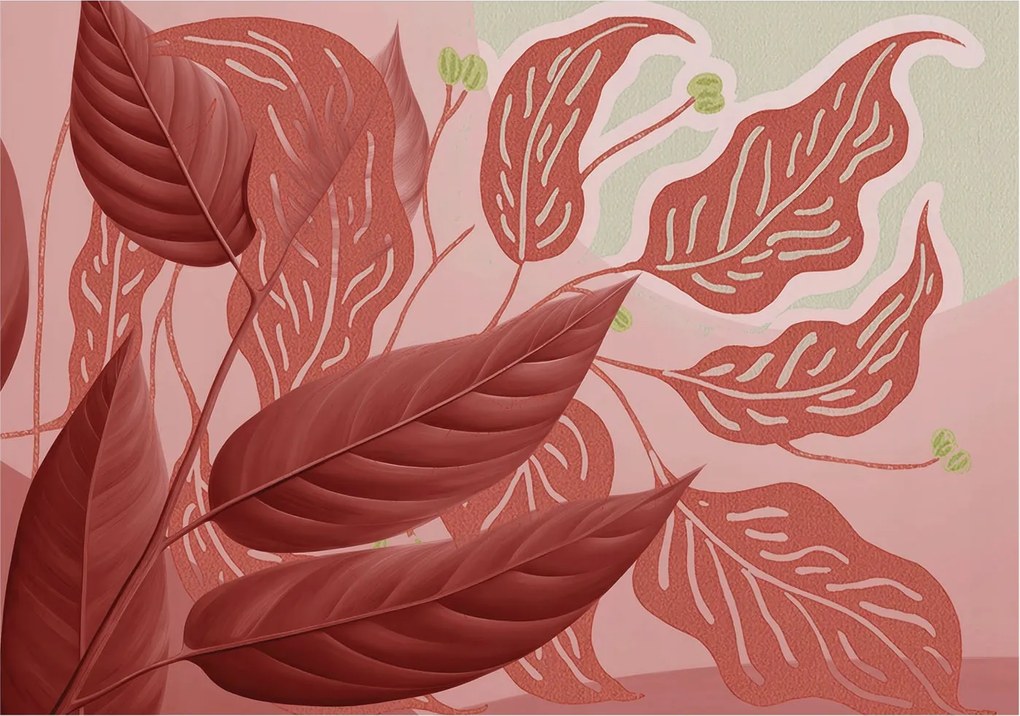 Fotótapéta Fali tapéta Hálószoba Nappali szoba Organikus levelek 208x146 Ragasztó