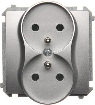 Simon Basic Dupla földelt aljzat Ezüst BMGZ2M.01/43