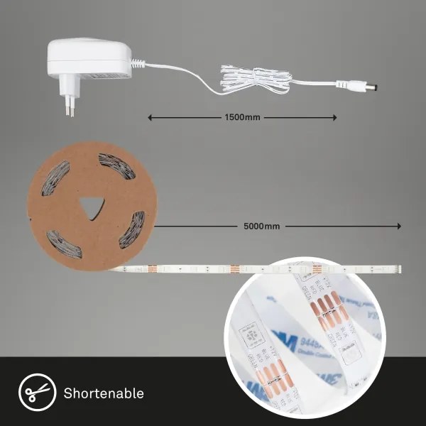 Brilo - LEG RGBW Dimmelető szalag 6,5m LED/15W/230V Wi-Fi Tuya + távirányító