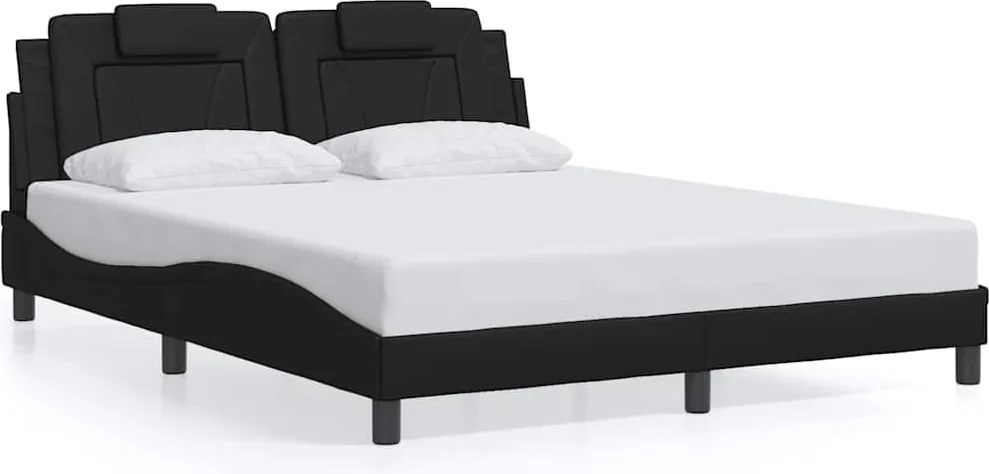 vidaXL fekete műbőr ágykeret Viana matrac nélkül 160x200 cm