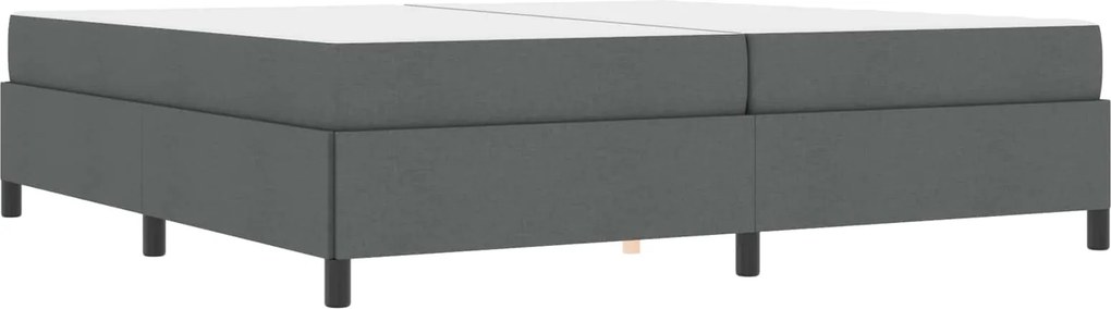 vidaXL Boxrugós ágy matracmal Sötétszürke 200 x 200 cm szövet