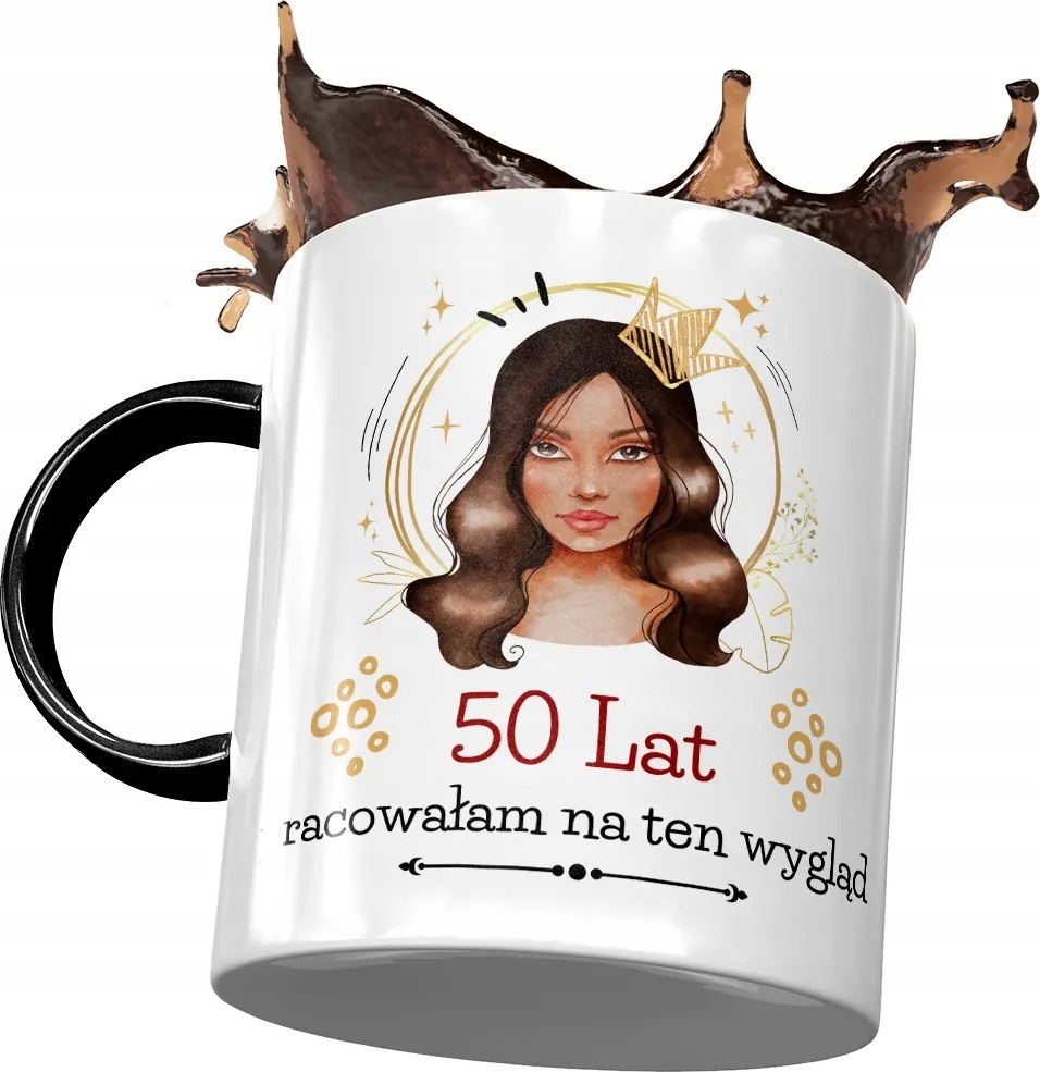 Fekete Bögre Születésnapra 50 50-es 50-es Ajándék Nyomtatott Fotóval