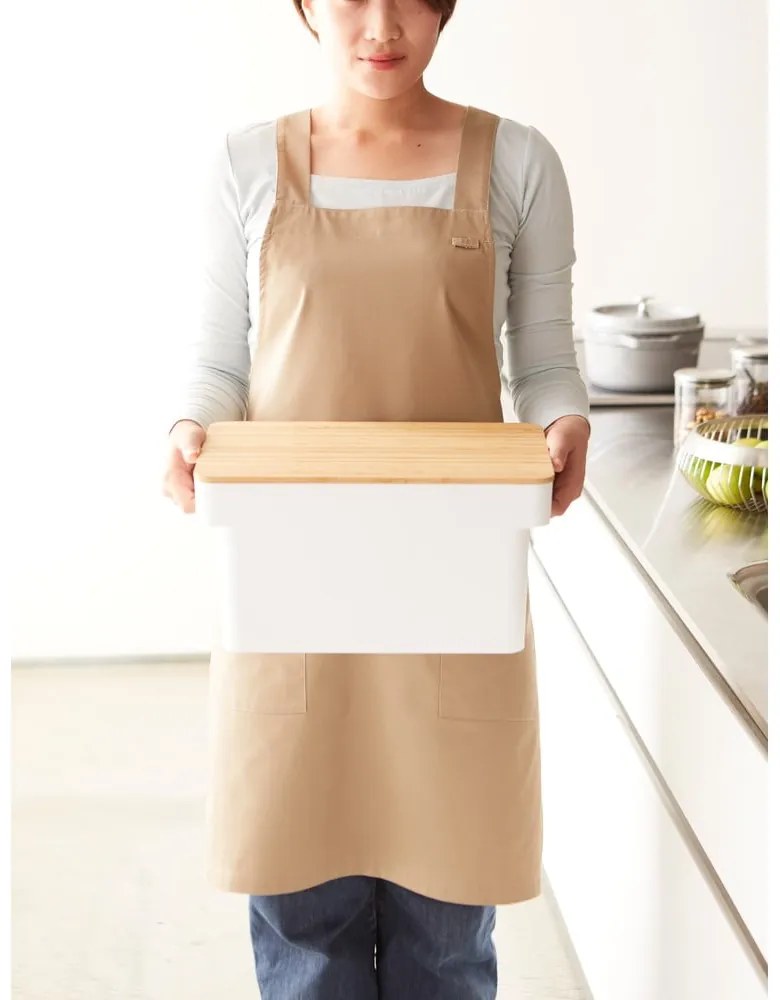 Tower fehér kenyértartó bambuszfedéllel - Yamazaki