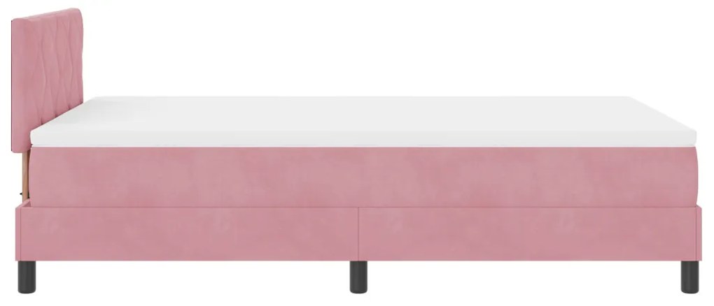 Boxspring Ágy Matrac Különböző Rózsaszín Kicsi Kétszemélyes Bársony