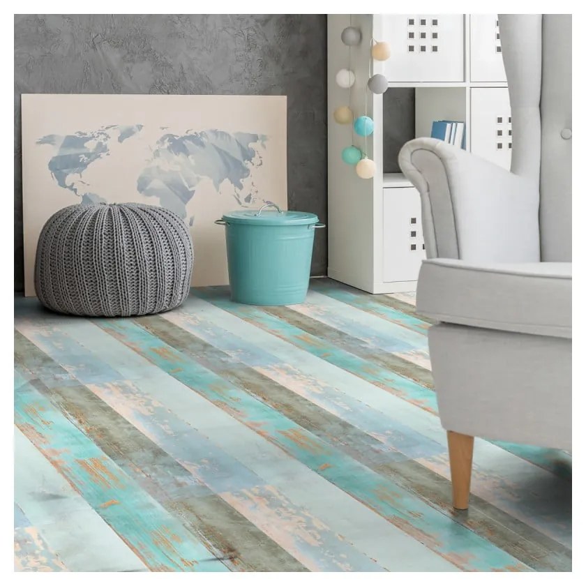 Floor Sticker Parquet Côte d'Opale padlómatrica, 90 x 60 cm - Ambiance