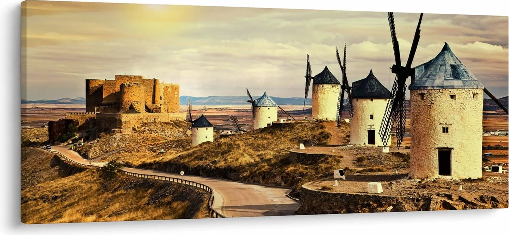 Kép - Szélmalmok (120x50 cm)