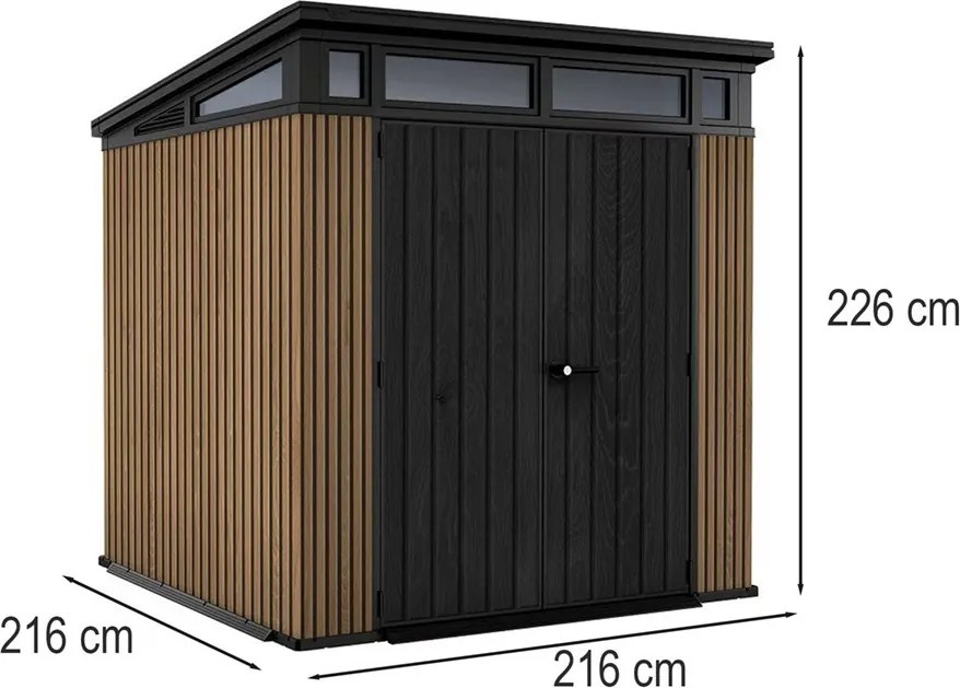 Signature PENT 7x7 műanyag kerti ház velencei barna