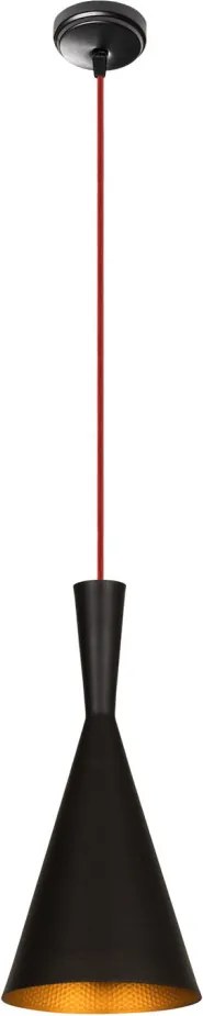 Elmas 3541 fekete-piros vas függőlámpa, Ø19 cm