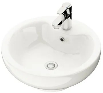 BATH DELUXE 06-045-11-11-00 - Pult fölé szerelhető mosdó DRAMMEN, átm. 40,1 cm, kerámia/fehér
