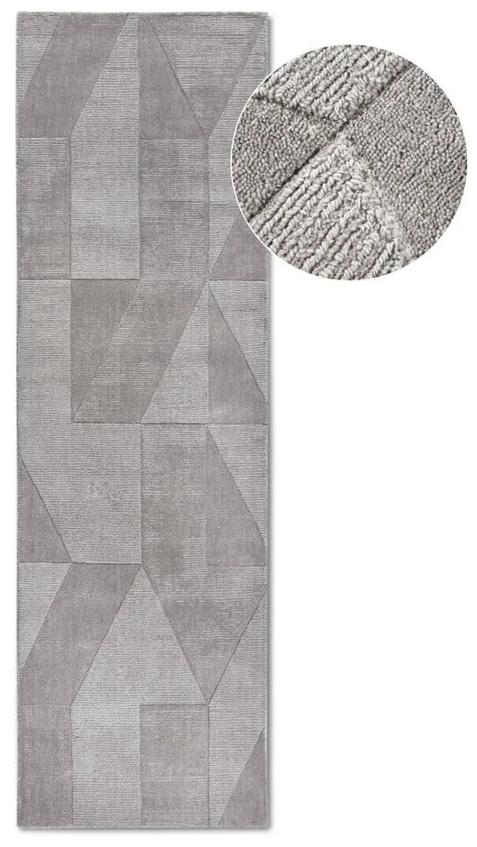 Szürke kézi szövésű gyapjú futószőnyeg 80x250 cm Ursule – Villeroy&amp;Boch