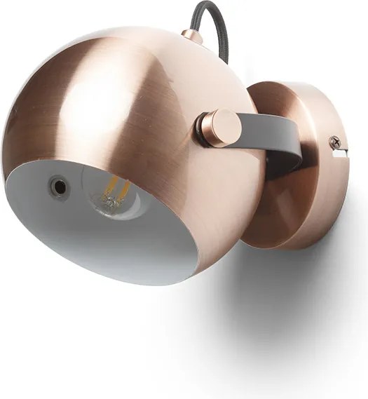 RENDL AGNETA felületre szerelhető szálcsiszolt réz/fekete 230V LED E27 11W