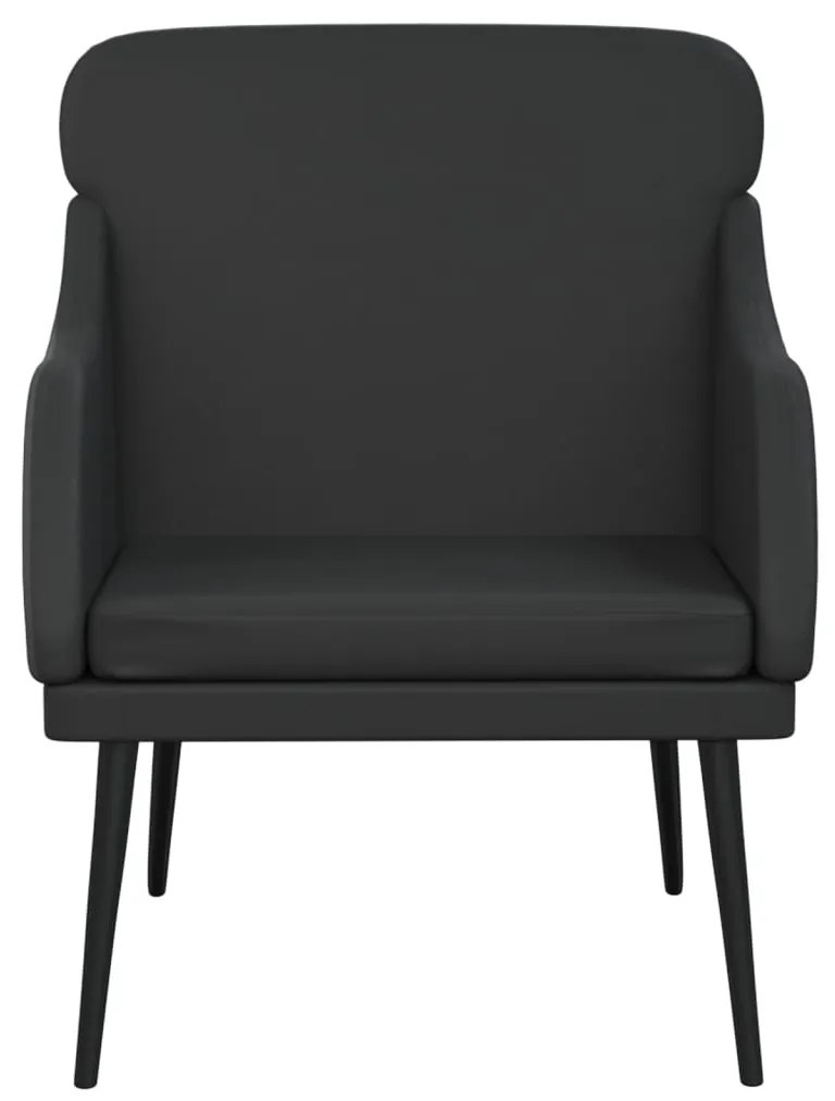 Fekete műbőr fotel 63 x 76 x 80 cm