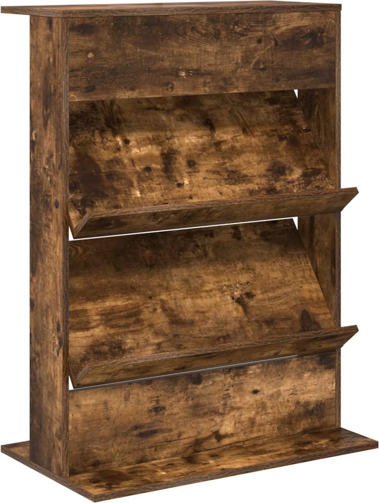 vidaXL Magazin állvány polcokkal Füstölt tölgy 70 x 41 x 96 cm Faanyag