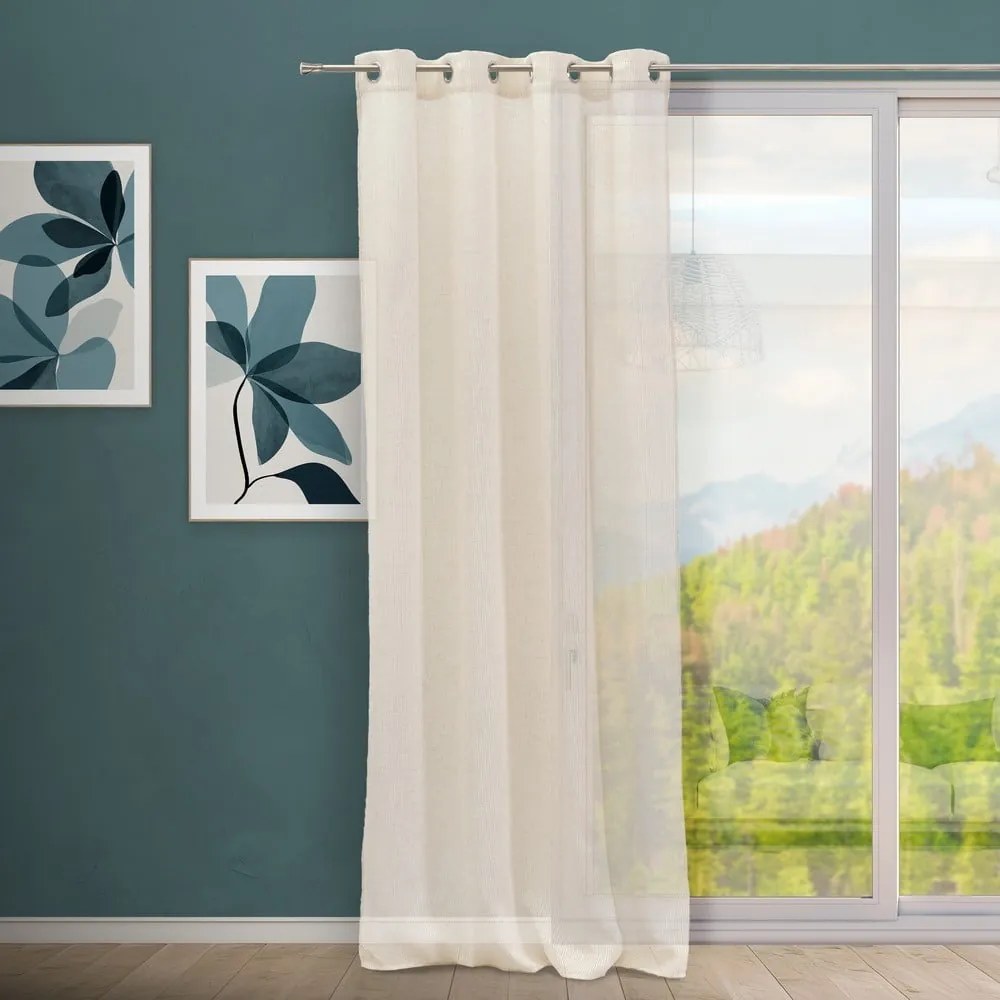 Bézs lenkeverék fényáteresztő függöny 140x260 cm Fifties – Casa Selección