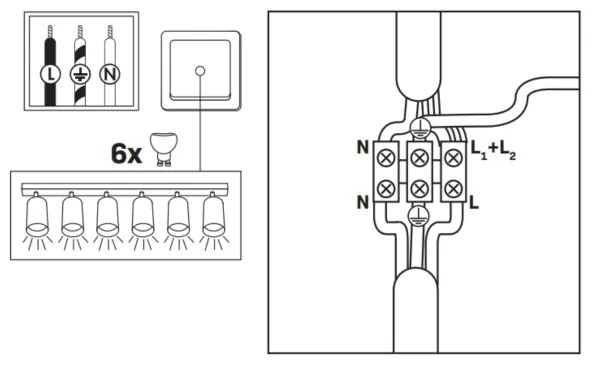 LED RGBW dimmelhető fürdőszobai beépíthető spotlámpa TURYN 6xGU10/6,5W/230V IP44 fekete