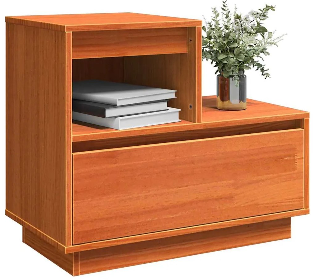 Éjjeliszekrény 2 pcs Viaszbarna 60 x 34 x 51 cm Tömör fenyőfa