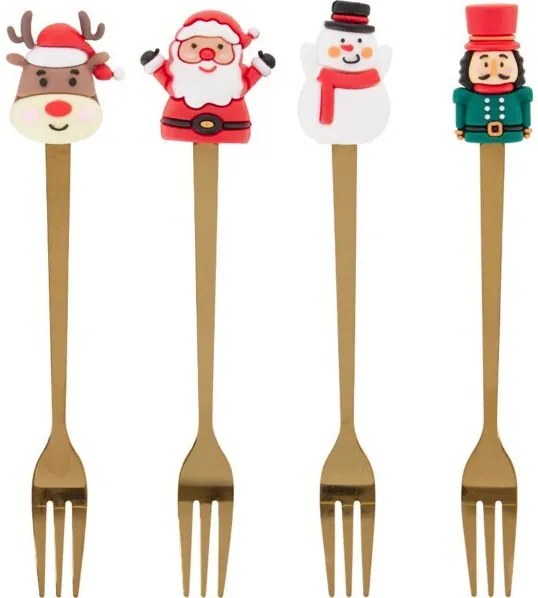 4 darab arany villás szett karácsonyi díszítéssel