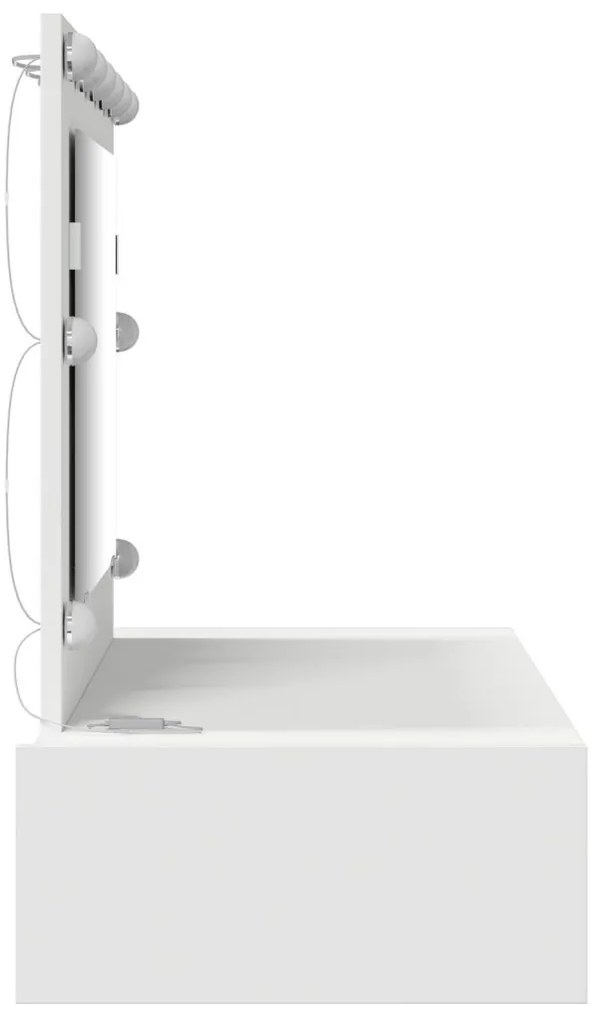 vidaXL Öltözködőasztal tükör lámpákkal Fehér 100 x 40 x 70 cm Faanyag