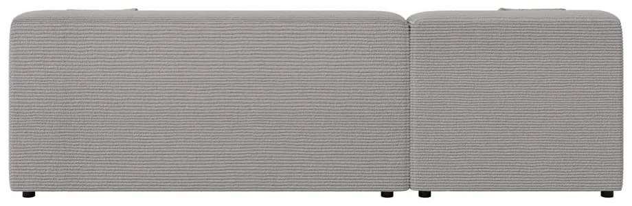 Világosszürke kordbársony sarokkanapé (bal oldali-heverő résszel) Martin – Ropez