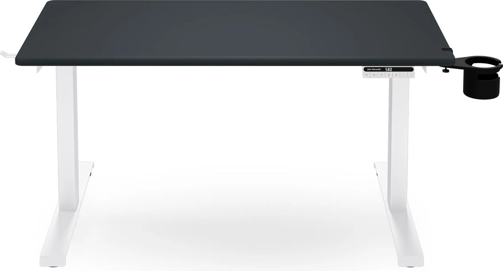 Elektromos, állítható magasságú, ergonomikus, fehér-antracit íróasztal,1200x600 mm: ARIA