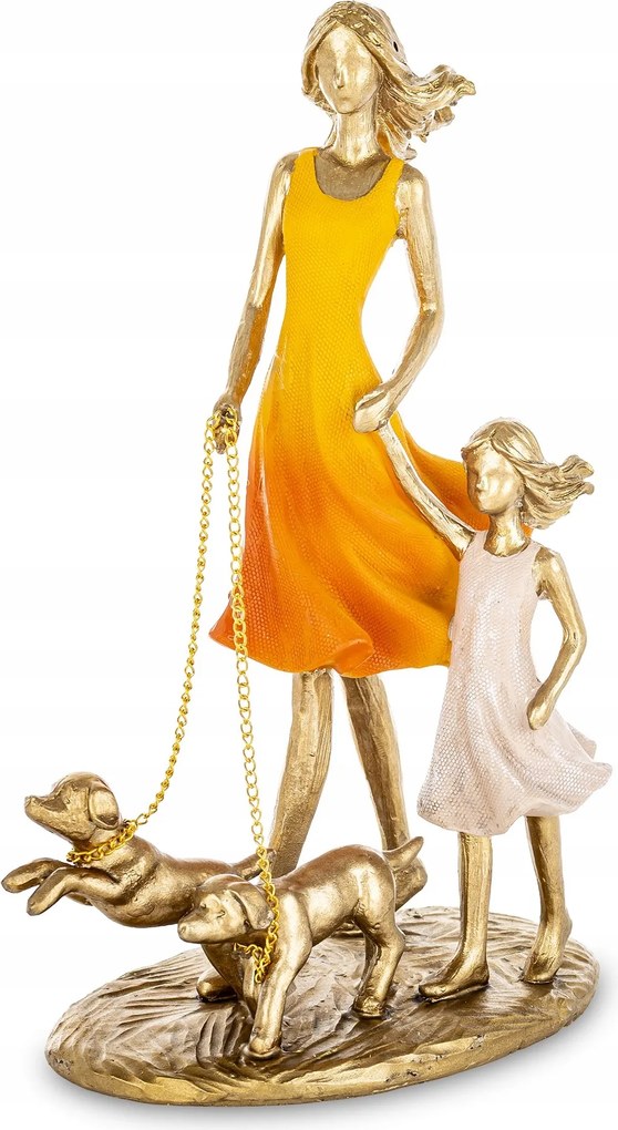 Figura Anya és lánya Anya és gyermeke sétálnak kutyákkal séta szerelem