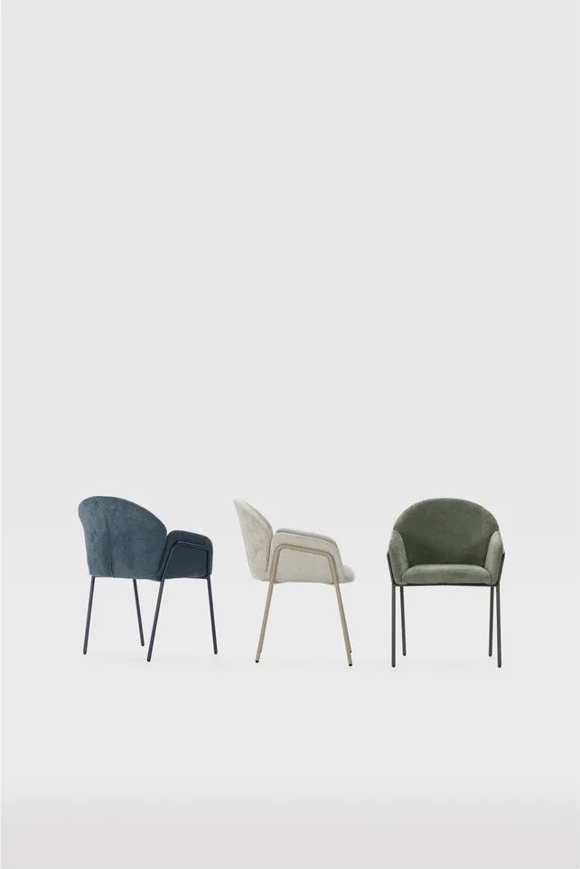 Zöld kárpitozott étkezőfotel szett 2 db-os Aslin – MOME