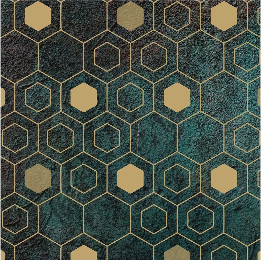 Fali tapéta Panorámával Geometrikus hexagonok 250x250