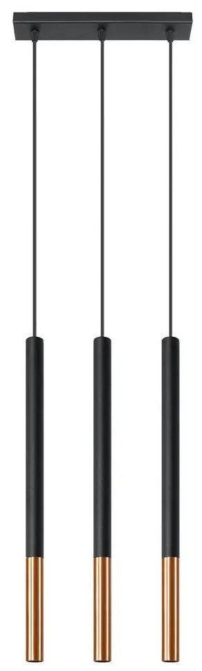 Csillár zsinóron MOSAIC 3xG9/12W/230V fekete/réz