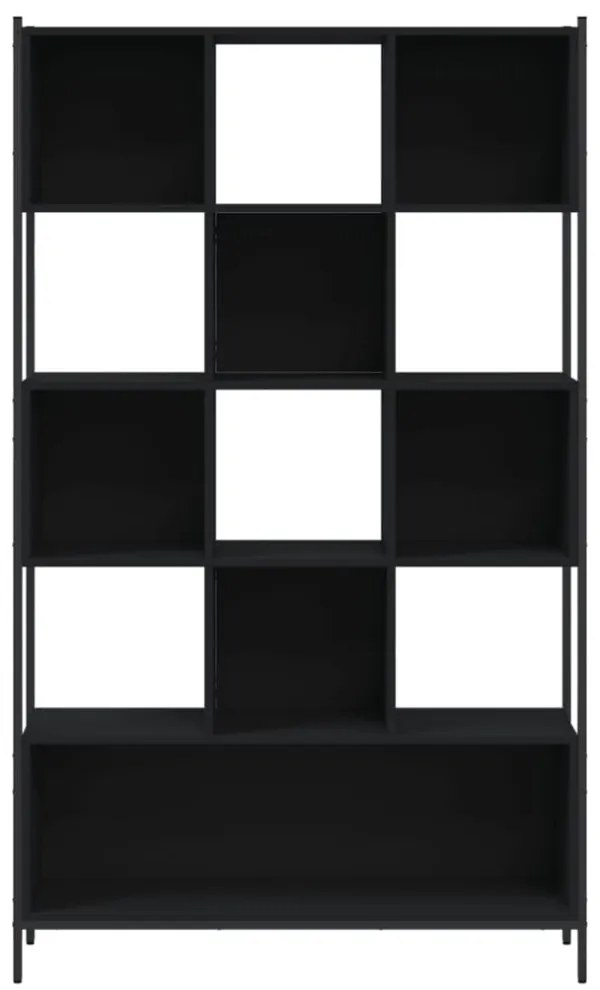 fekete szerelt fa könyvszekrény 102x28x172 cm